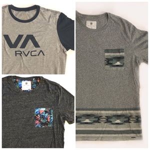 3-Pack RVCA / On The Byas Tee Shirt Bundle 👕👕👕